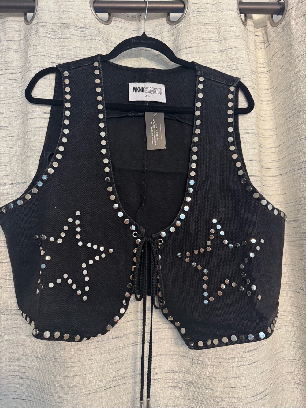 WKND Chasers Black Studded Star Vest